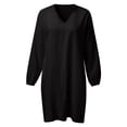 thumbnail image 1 of Guardurnaity Vestido de mujer con cuello en V, manga larga, ropa suelta de otoño, traje de fiesta de línea A de color sólido, blanco, L Prendas para la parte del cuerpo negro METRO Guardurnaity AP003890-12, 1 of 3
