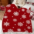 thumbnail image 5 of Christmas Throw Blanket Christmas Red White Snowflake Fuzzy Flannel Holiday Blanket for Living Room Bedroom Couch Sofa Bed Home Decor 60x80 Inch, 5 of 7