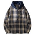 thumbnail image 4 of QHFBli Mens Flannel Hoodie Shirts Casual Button Down Plaid Shirt Jackets for Men Long Sleeve Stylish Hooded with Pocket, 4 of 4