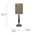 thumbnail image 3 of Mod Lighting and Decor Traditional Candlestick Table Lamp with Drum Shade - 22.75" - Black and Brown, 3 of 9