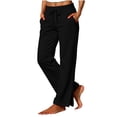 thumbnail image 3 of Guluxicc Athletic Pants for Women Drawstring Elastic Waist Straight Leg Trousers for Gym Workout Everyday Fall Winter, 3 of 5
