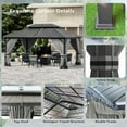 thumbnail image 6 of ASJMR 12x16 FT Hardtop Gazebo Double Roof with Metal Frame,Outdoor Pavilion with Curtains and Nettings,Garden Tent For Courtyards Backyards Decks Grass,Gray, 6 of 7