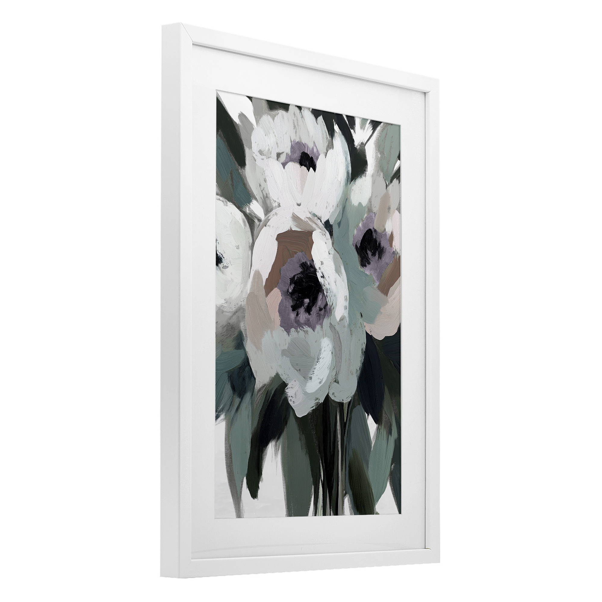 The Absence of Sorrow White Framed Print Under Glass, design by Annabelle Hall