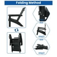 thumbnail image 3 of Garpans Folding Adirondack Chair with Ottoman HDPE All Weather Outdoor Foldable Adirondack Patio Chair with Footrest for Outside Pool Garden Deck Front Porch Fire Pit, 3 of 9