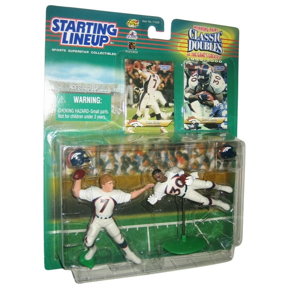 NFL Starting Lineup Classic Doubles, John Elway and Terrell Davis Action Figures