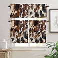 thumbnail image 2 of Cowhide Kitchen Curtains and Valances Set, Cow Skin Texture Rod Pocket Window Valance 18 Inch Abstract Countryside Western Window Curtain Panels for Living Room Bedroom Laundry, 27.5x24in, 3 Pieces, 2 of 6