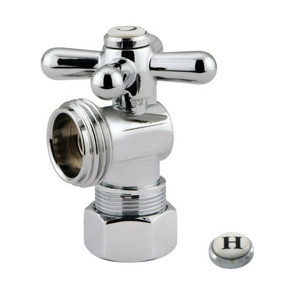 Kingston Brass CC12001X 5/8" OD Comp x 3/4" Hose Thread Angel Stop Valve, Polished Chrome