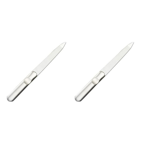Guardurnaity Nail File Stainless Steel Double Sided Tool Polishing Buffer Scrub Care Art Manicure Professional Manual Reusable Tipo 1 11.7 cm 2piezas