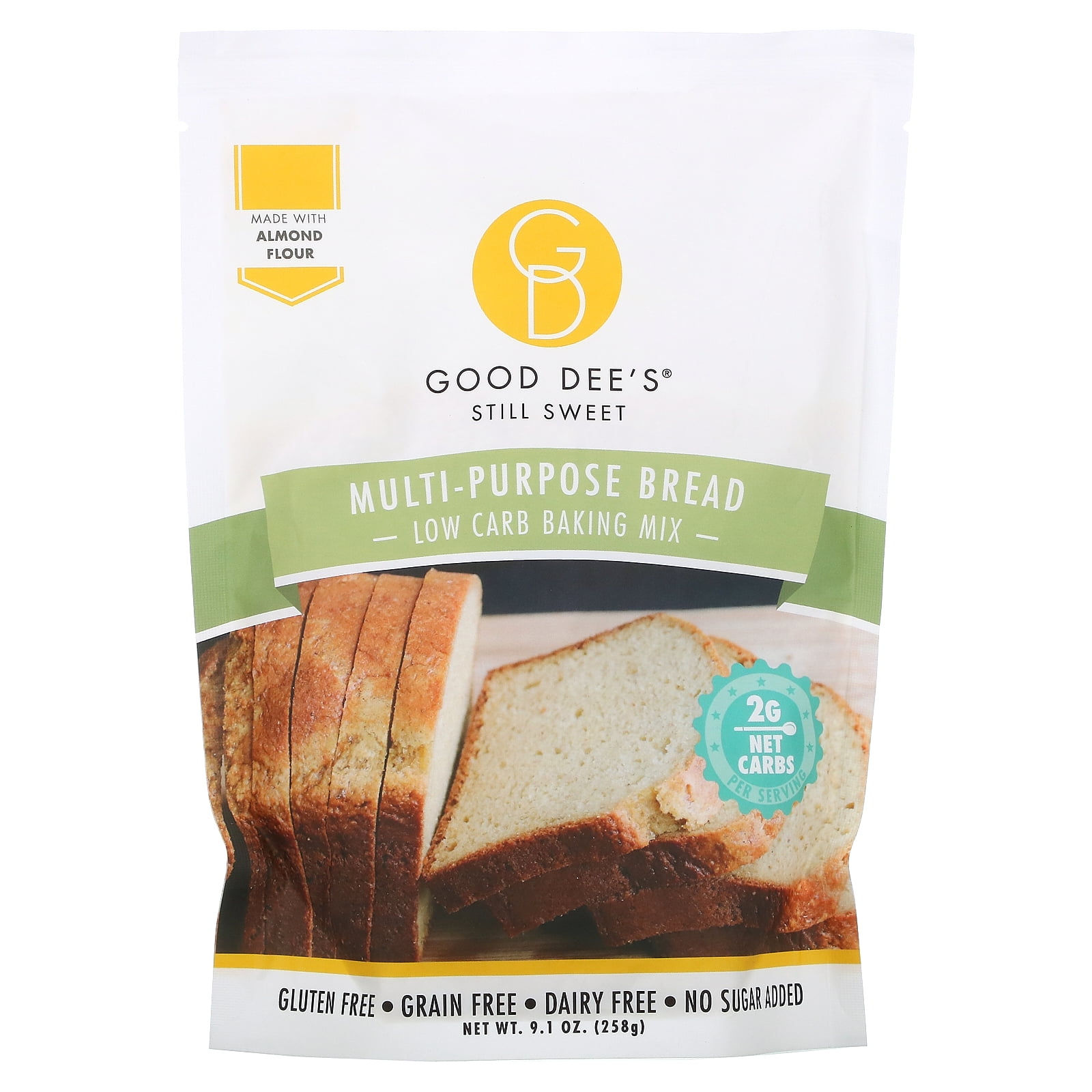 Low Carb Baking Mix, Multi-Purpose Bread, 9.1 oz (258 g), Good Dee's