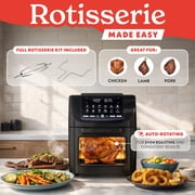 Gourmia 14 Qt Air Fryer Oven, 12 Presets, Rotisserie, FryForce 360°, Black