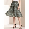 thumbnail image 5 of Allegra K Women's A-Line Floral Print Casual Midi Skirts, 5 of 6