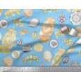 thumbnail image 3 of Soimoi Rayon Fabric Lemon Slice Jar,Cucumber & Ginger Vegetable Print Sewing Fabric Yard 42 Inch Wide, 3 of 3