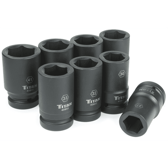 TITAN 8-PC 1" DR METRIC DEEP IMPACT