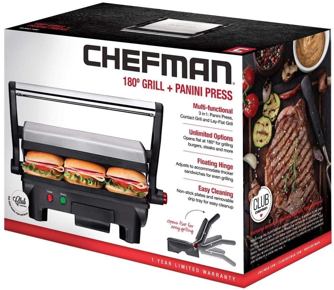 chefman electric panini press grill