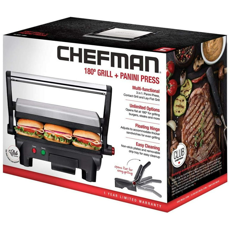 Chefman Compact Electric Contact Grill & Sandwich Maker - Black, 1 ct -  Baker's