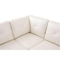 thumbnail image 6 of Starhome L Shaped White Couch with Ottoman(Pillows Included) Microfiber, 6 of 7