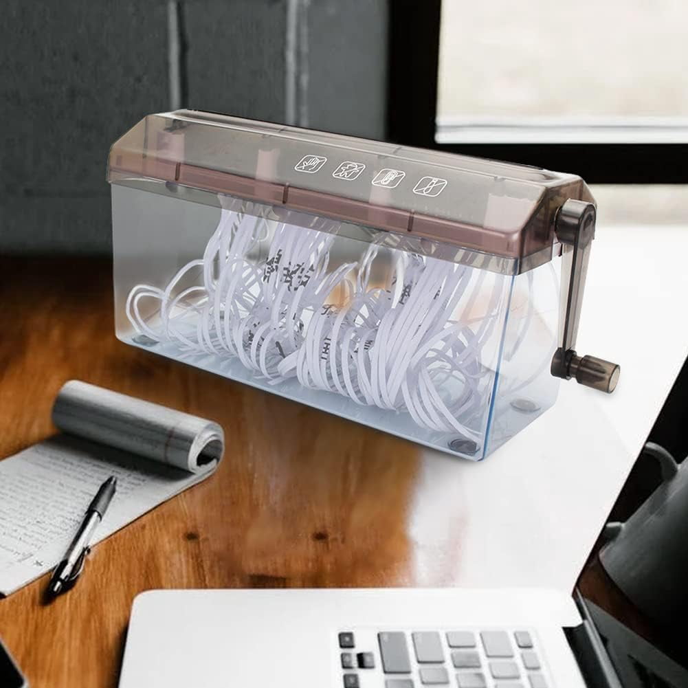 Mini Hand Shredder, Portable Hand Shredder A4 Paper Shredder Manual Paper Shredder Mini Paper Cutting Machine Office School Home Desktop Stationery(Black)