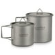 thumbnail image 1 of Kit de taza de titanio Copa de titanio ultraligera portátil para acampar al aire libre Tapa de agua de campo de campo , con manillable 300ml / 350ml / 450ml / 550ml / 650ml / 750ml, 1 of 7