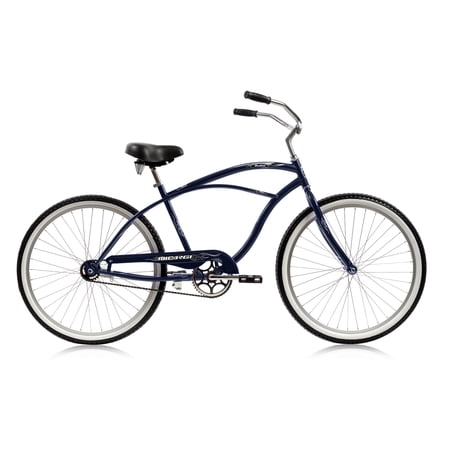 WonderWheels 26  Beach Cruiser Coaster Brake Single Speed Stainless Steel Spokes One Piece Crank Alloy Rims 36H - Dark Blue