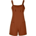 thumbnail image 5 of LEKODE Spaghetti Strap Romper Womens Rompers for Summer Jumpsuits for Women 2 Piece Matching Summer Jumpsuits Rompers Short Romper Sleeveless Boho Jumpsuit Womens Two Piece Sets Summer Brown 3xl, 5 of 8