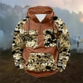 thumbnail image 2 of LMOIPLI Camouflage Print Hoodies for Men Military Mens Fleece Lined Quarter Zip Cargo Sweatshirt with Multi Pockets Orange L, 2 of 4