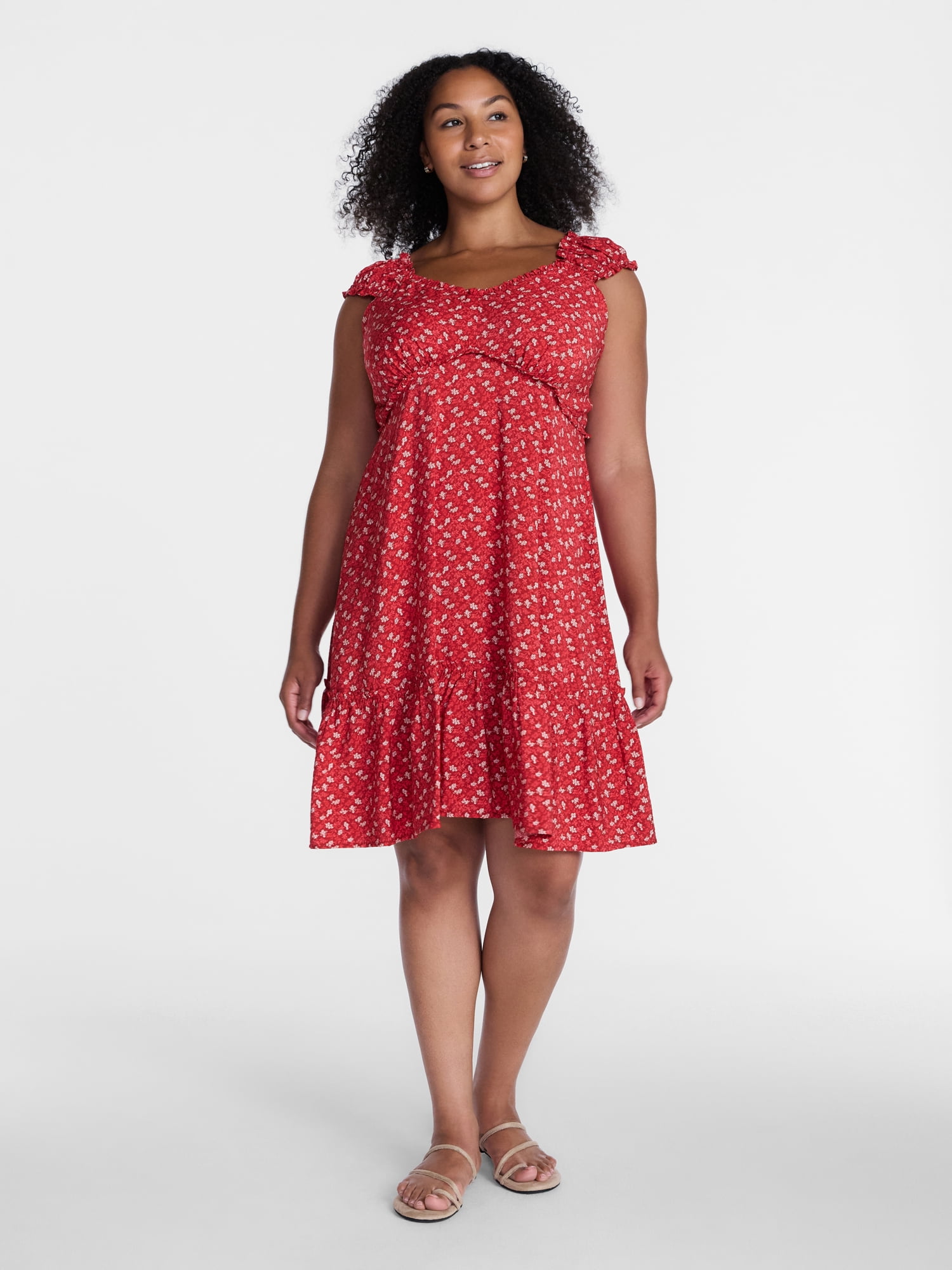 Time and Tru Women’s Empire Waist Mini Dress, Sizes XS-XXXL
