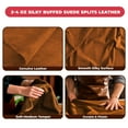 thumbnail image 5 of ELW Premium Suede Cowhide 2-4 oz 1-1.6mm - Soft Full Grain Pre-Cut Side Leather - 1-3 SQ FT 4 PCS,Tobacco - USA Made Silky Buffed Suede Fabric Leather for Car Upholstery, Crafts Garments Furniture, 5 of 9