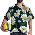 thumbnail image 4 of Daisy Men's Spread Collar Poplin Beach Shirts - Casual Printed Button Down Short Sleeve Summer Tops for Unisex, 4 of 6