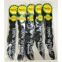 RastAfri Pre-Stretched Silky Braiding Hair (5 Single Packs, #1)