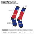 thumbnail image 3 of Women's Knee High Socks Haitian Flag Pattern Thermal Soft Knee Long Socks, 3 of 7