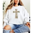 thumbnail image 3 of Ink-Printed Image NOT Quilt - He Is Risen Cross Sweatshirt for Women Easter Pullover White Sweatshirt Adult X-Large, 3 of 8