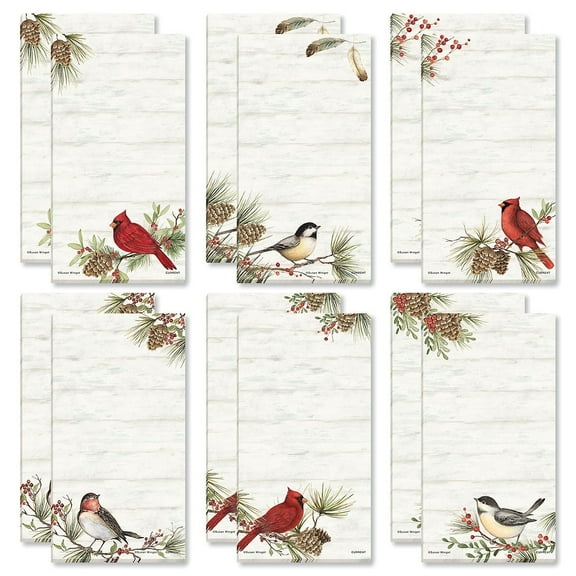 Current Cardinal Woodland Birds Christmas Magnetic Notepad Set‚ Set of 12, 2 x 8"