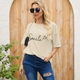 thumbnail image 5 of Women Short Sleeve Tops Funny Love Graphic Print Round Neck Pullover T-Shirts Trendy Casual Loose Fit Workout Tee Blouses, 5 of 7
