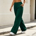 thumbnail image 6 of Womens Fleece Lined Wide Leg Sweatpants Elastic High Waist Loose Casual Long Pants With Side Pockets S, 6 of 6