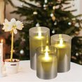 thumbnail image 4 of Mistaha 3Pack Flameless Flickering Candles Flickering LED Pillar Candles Battery Operated Glass Candles with Remote, 4 of 8