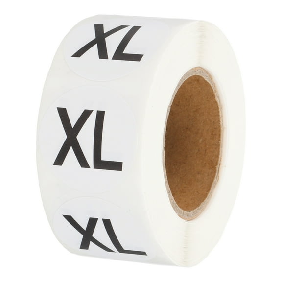 Uxcell Clothing Labels Size Tag Garment Labels Round Self-Adhesive Apparel Stickers for Boutique Retail White XL