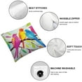 thumbnail image 4 of Nawypu  Watercolor Bird Theme  Throw Pillow Covers Cute Farm Animal Super Soft Stood one The Branch Cushion Case Oil Painting Rectangle Lumbar Pillowcase 2pcs, 4 of 6