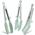 thumbnail image 1 of 3PCS Pinzas de Cocina de Acero Inoxidable, 23cm Pinzas Barbacoa con Puntas de Silicona, Pinzas Antiadherentes para Cocina, Hornear, Barbacoa, Alta Resistencia al Calor, Verde, 1 of 5