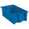 Akro-Mils 35180 Nest and Stack Plastic Storage Container and Distribution Tote, (18-Inch L x 11-Inch W x 6-Inch H), Blue, (6-Pack)