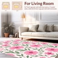 thumbnail image 2 of ODIKA 8' Machine Washable Non-Slip Area Rug, Pretty Pink Floral Fantasy High Traffic Rug, Pink, 316021, 2 of 7