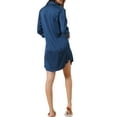 thumbnail image 3 of INSPIRE CHIC Women's Pajama Button Down Nightshirt Shirtdress 3/4 Sleeve Mini Nightgown S Navy, 3 of 6
