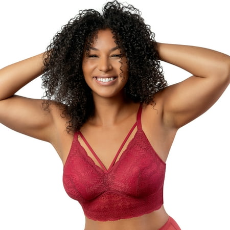

Mia Lace Wire-Free Lace Bralette - Rio Red