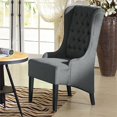 thumbnail image 4 of Baxton Studio Touffeté Wingback Accent Chaise en Gris et Noir, 4 of 4