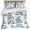 Blue, variant on Burnt Orange Botanical Bedding 3 Piece Duvet Cover Set Twin Size, Vintage Nature Flower Soft Microfiber Comforter Cover with Zipper Closure & Pillowcases, Wrinkle & FadeResistant Quilt Cover