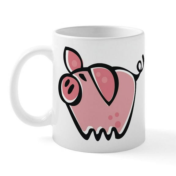 CafePress - Cute Cartoon Pig Mug - 11 oz Ceramic Mug - Novelty Coffee Tea Cup