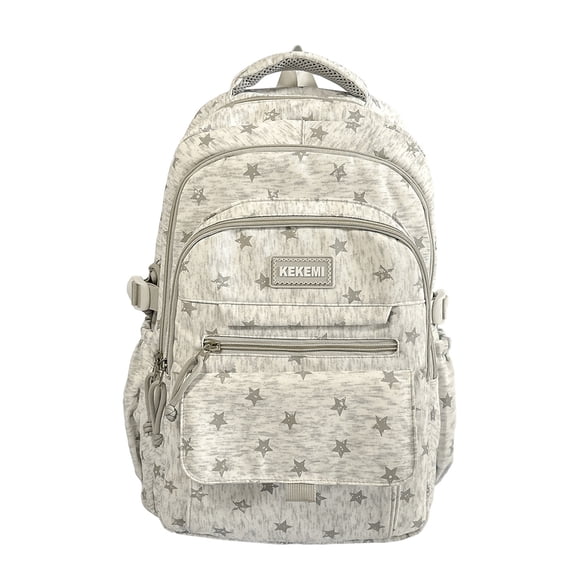 32L Laptop Backpack Waterproof Oxford Cloth Travel Daypack 15.6 Inch Computer Bag Large Capacity Lightweight Multi-Pocket Rucksack Light Gray