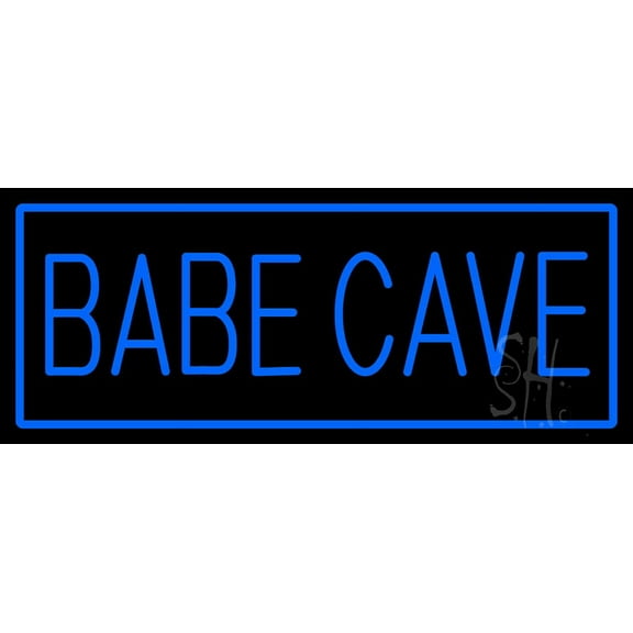 Babe Cave LED Neon Sign 10 x 24 - inches, Black Square Cut Acrylic Backing, with Dimmer - Bright and Premium built indoor LED Neon Sign for Women Cave room.