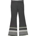 thumbnail image 2 of BCX Womens Printed Casual Wide Leg Pants, Black, Juniors, Medium, 2 of 2
