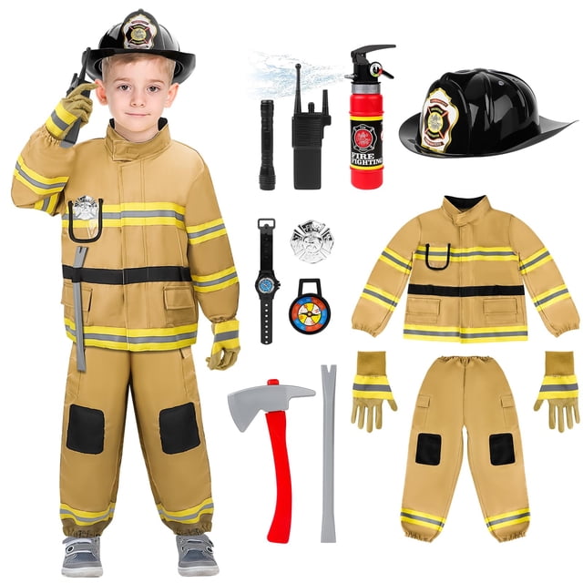 Set de disfraz de bombero para niños DeaO, juguete de disfraz de bombero