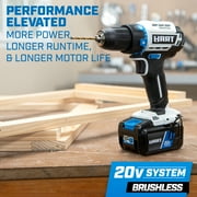 HART 20 Volts 4-Tool Brushless Combo Kit, (1) 2.0Ah and (1) 4.0Ah Lithium-Ion Battery